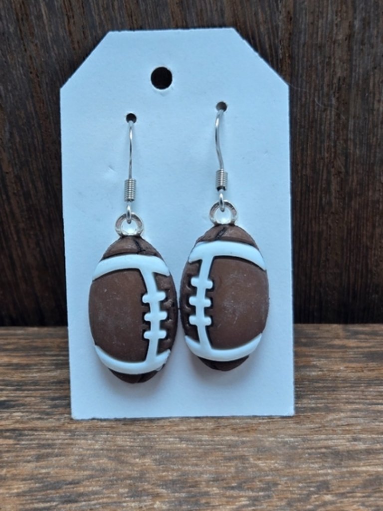 Nwt Football Earrings Pierced Sports Dangle Drop Jewelry Light Weight Handmade